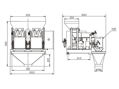 Pesadora Lineal de Dos Cabezales JW-AX2, de Acero Inoxidable, 50-3000g, 4.5L