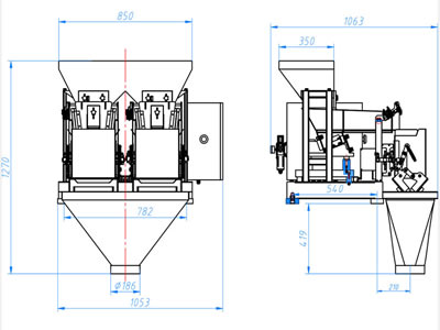 Pesadora Lineal de Dos Cabezales JW-AXM2, de Acero Inoxidable, 1000-12000g, 15L