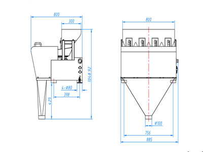 Pesadora Lineal de Cuatro Cabezales JW-AX4, de Acero Inoxidable, 50-2000g, 3L