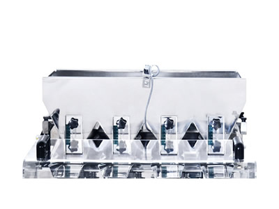Pesadora Lineal de Cuatro Cabezales JW-AXS4, de Acero Inoxidable, 5-300g, 0.5L